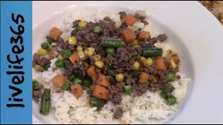 How toMake Ground Bison amp Veggies Over Rice for Quarantine [upl. by Pilihp591]