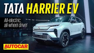 Tata Harrier EV  Allelectric allwheel drive  Auto Expo 2023  Autocar India [upl. by Charyl423]