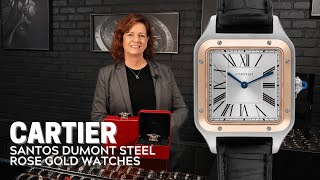 Cartier Santos Dumont Steel Rose Gold Watches Review  SwissWatchExpo [upl. by Latsyk]