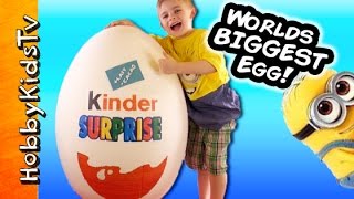 Giant KINDER Egg SURPRISE by HobbyKidsTV [upl. by Anitselec]