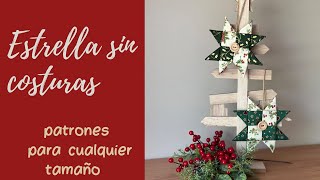 Aprovecha tus retales Estrella de Navidad sin coser Tutorial gratuito 194 [upl. by Atinwahs]