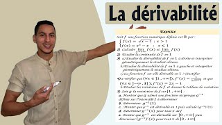 dérivabilité 2bac exercices  la dérivabilité a droite a gauche  dérivée dune fonction réciproque [upl. by Kraus]