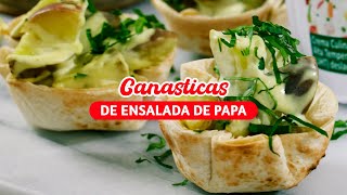 Canasticas de ensalada de papa 🤤🥗  Recetas Alquería [upl. by Terrej716]