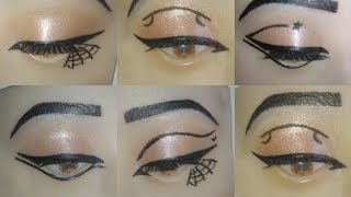 5 different graphic eyeliner looks eyeliner egyptian eyemakeup look makeup wingedeyeliner diy [upl. by Harriet]