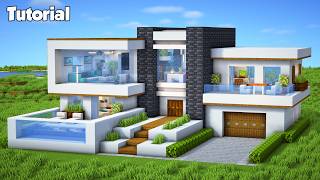 Minecraft How to Build a Modern House Tutorial Easy 44  Interior in Description [upl. by Ebocaj]