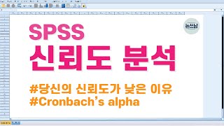 SPSS 신뢰도 분석 방법당신의 신뢰도가 낮은 이유논문 신뢰도 높이는 방법Cronbachs alpha크론바흐 알파 [upl. by Nilreb89]