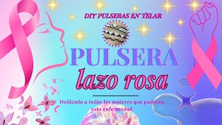 ✅DIY PULSERA LAZO ROSACOMO HACER PULSERA SOLIDARIDAD MIYUKI PASO A PASO [upl. by Odnama]