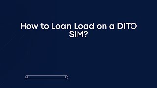 How to Loan Load on a DITO SIM [upl. by Anetsirk]