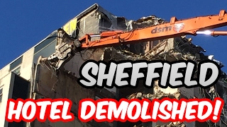 Demolition of a Sheffield hotel built in 1966  the Grosvenor Hotel Sheffield [upl. by Irmgard]