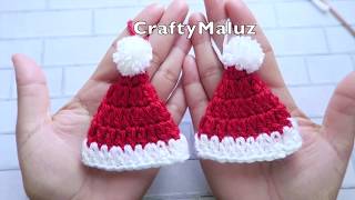 CROCHET TUTORIAL  GORRO DE NAVIDAD A CROCHET  Gorro tejido Adorno Navideño [upl. by Arret]