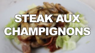 Menu kéto  3 repas par jour Steak aux champignons et lard avec salade verte [upl. by Sane58]