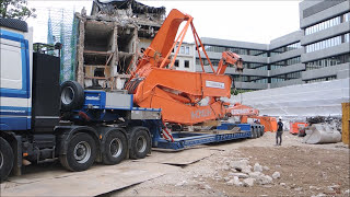 Bagger Hitachi 870 LCH Schwertransport 3 Details im Abspann [upl. by Profant]