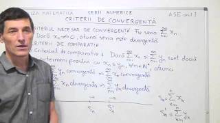 Analiza matematica  Anul I facultate  Serii numerice  criterii de convergenta  partea 1mp4 [upl. by Elcin]