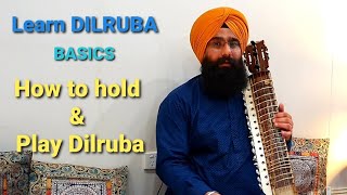 Learn Dilruba  Basics  How to sit hold Dilruba and play with Bow  Sargam [upl. by Lincoln]