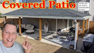 DIY Back Yard Remodel  10x30 Covered Patio Build Start to Finish New Addition in Back Yard Space [upl. by Bahr]