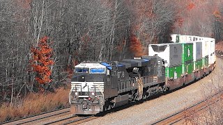 Chevy MOW Truck amp NS Double Stack Train in Cassandra [upl. by Wheelwright]