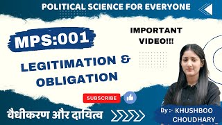 MPS001 I Unit12 Legitimation amp Obligation वैधीकरण और दायित्व MA I DU I IGNOU I Political Science [upl. by Malloch]