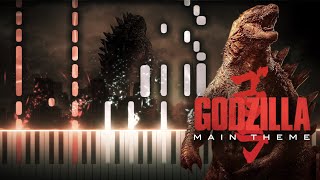 Godzilla 2014 Main Theme  Synthesia Piano Tutorial [upl. by Eisler]