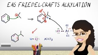 FriedelCrafts Alkylation Reaction Mechanism EAS Vid 6 by Leah4sci [upl. by Tomas]