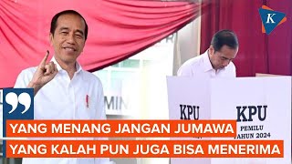 FULL Pesan Jokowi Usai Nyoblos di TPS Solo Yang Menang Jangan Jemawa [upl. by Lenoil412]