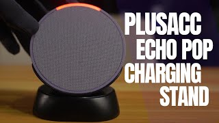 Amazon Echo Pop charging stand with USBC and USBA charging port by PlusAcc  ASMR [upl. by Aiclid]