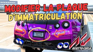 Modifier la Plaque dImmatriculation dune voiture sur Assetto Corsa [upl. by Koosis]