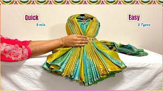 Quick and Easy Varamahalakshmi saree draping  How to drape saree for varamahalakshmi kalasha [upl. by Eilyw]