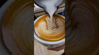 Biggest Rosseta latte art 😱🌿 latteartclass coffeeart coffee latteartbasic latteeart latteart [upl. by Enialedam]