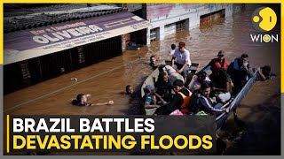 Brazil flood leaves 240000 displaced engulfs cities across South Brazil  World News  WION [upl. by Einittirb]