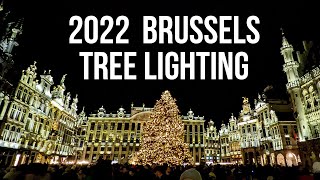 Brussels GrandPlace Tree Lighting 2022 [upl. by Llednahs]