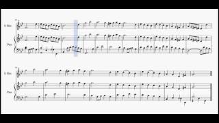 Daquins Rigaudon with 1st Couplet for Soprano Recorder Backing track Piano [upl. by Netneuq]