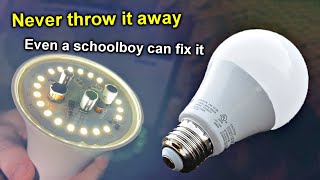 How to DISASSEMBLE and REPAIR an LED lamp WITHOUT A SOLDERING IRON Doityourself LED lamp repair [upl. by Samoht678]