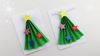 DIY 3D Weihnachtsbaum Weihnachtskarte basteln 🎄Weihnachtskarten basteln 2024 Bastelideen [upl. by Rollin139]