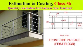 36 Quantity Calculations For Stainless steel Handrail and Excel input [upl. by Eidnahs]