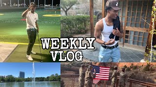 WEEKLY VLOG Reenlistment Ceremony Houston Top Golf  MORE [upl. by Venator]