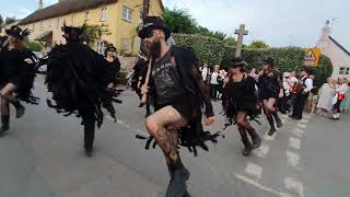 Beltane Border Morris dancing Brimfield at the Church House Inn Stokeinteignhead Devon 1662023 [upl. by Kirven]