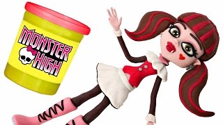 Monster High Doll Animated STOP MOTION video  Play doh  Chocolate Surprise Balls [upl. by Borras913]