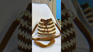 Drawstring Bag Tutorial for Beginners Video Available crochetpurse tasrajutmudah crochetbag [upl. by Launame626]