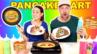 PANCAKE ART CHALLENGE PAPA vs MAMA ♥DeZoeteZusjes♥ [upl. by Pry890]