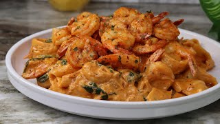 Spicy Creamy Shrimp Pasta Recipe  30 Minute Meal [upl. by Racklin]