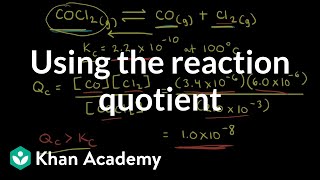 Using the reaction quotient  Equilibrium  AP Chemistry  Khan Academy [upl. by Neelyahs600]