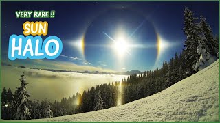 Amazing Sun HALO view on Mountains Optical Phenomenon Optical illusion [upl. by Weathers]