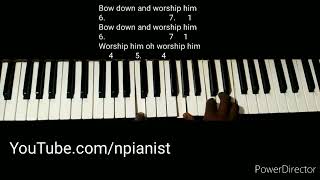 bow down and worship him worship piano progression tutorial [upl. by Malone]