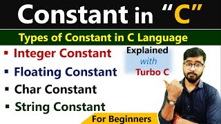 What is Constant in C Language  Types of Constant  By Rahul Chaudhary [upl. by Emelyne]