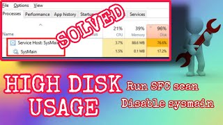 How to Fix Service Host SysMain High Disk Usage in Windows 1110 [upl. by Annig]