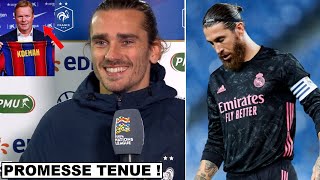 GRIEZMANN A TENU SA PROMESSE ET IL ENVOIE UN PIC AU BARCA   SRAMOS EN FROID AVEC LE REAL ZI1268 [upl. by Hotchkiss70]