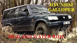 HYUNDAI GALLOPER  Mud and water ride [upl. by Photina]