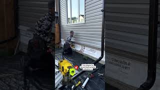 Installing vinyl Jchannel using Dewalt 20 volt roofing nailer and Siding Tips trim adapter [upl. by Landis226]