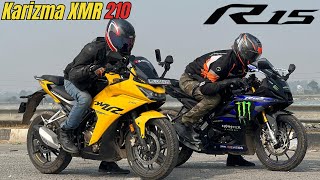 Karizma XMR 210 vs Yamaha R15 Drag Race [upl. by Bayard621]