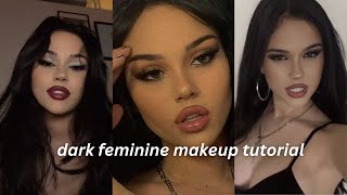 Dark feminine makeup tutorial🍒⭐  Tiktok compilation [upl. by Ahilam897]